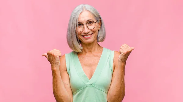 Middle Age Pretty Woman Looking Sad Disappointed Angry Showing Thumbs — Stock Photo, Image