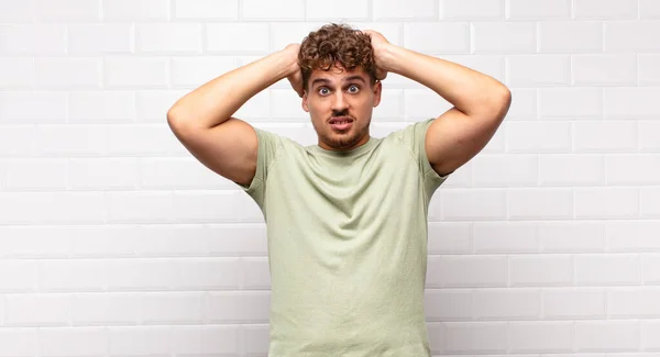 Young Man Feeling Frustrated Annoyed Sick Tired Failure Fed Dull — Stock Photo, Image