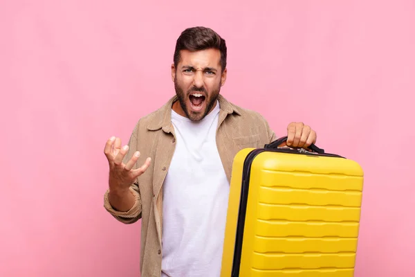 Joven Que Parece Enojado Molesto Frustrado Gritando Wtf Que Está — Foto de Stock