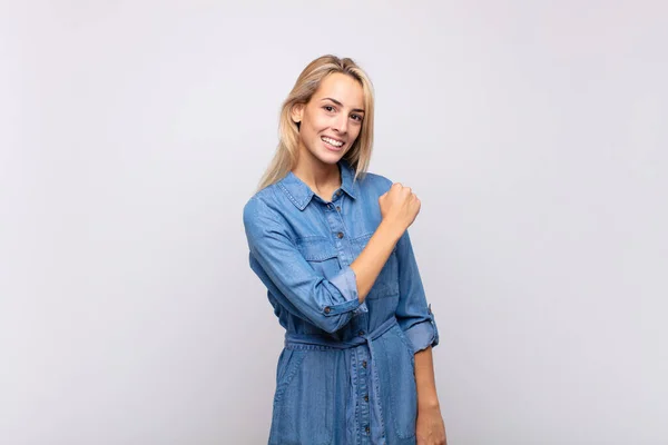 Woman Feeling Happy Positive Successful Motivated Facing Challenge Celebrating Good — Stock Photo, Image