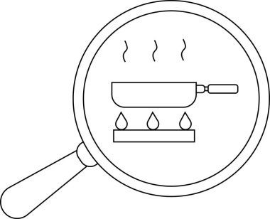 Büyüteç simgesi ve siyah çizgileri olan beyaz arkaplan simgesi.