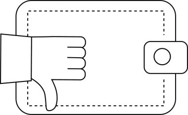 simge ve cüzdan ikonu gibi beyaz arkaplan. Siyah çizgiler.