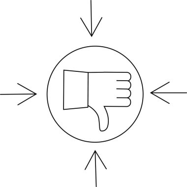 simgeden hoşlanmayan ve hedef simgesi beyaz arkaplan. Siyah çizgileri olan