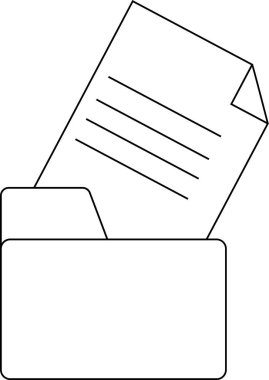 klasör simgesi ve beyaz arkaplan simgesi. Siyah çizgiler