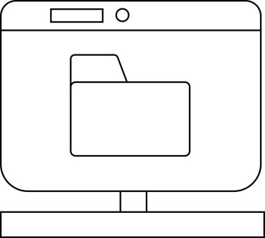 Beyaz arkaplanı olan dizin simgesine sahip ekran simgesini izle. Siyah çizgileri olan