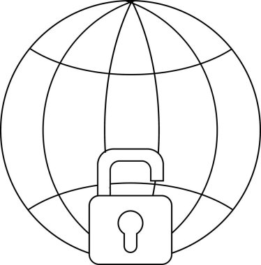 Asma kilit simgesini ve siyah çizgileri olan beyaz arkaplan simgesini aç