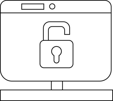 simgeyi izle ve siyah çizgili beyaz arkaplan ile asma kilit simgesini aç.