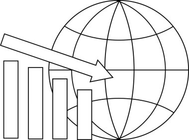 Siyah çizgileri olan beyaz arkaplan simgesi ve grafik simgesi