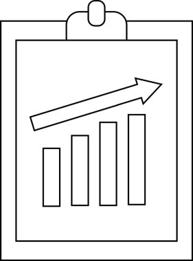 Artan grafik simgesi ve beyaz arkaplanı olan akıllı telefon simgesi. Siyah çizgileri olan