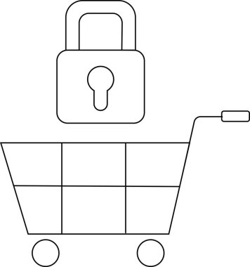 Tramvay simgesi ve asma kilit simgesi beyaz arka planda. Siyah çizgileri var.