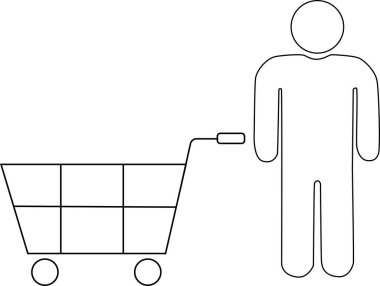 Tramvay simgesi ve ayakta duran kişi simgesi. Siyah çizgileri olan beyaz arkaplan.