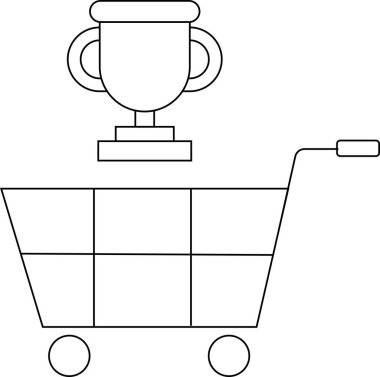 Tramvay simgesi ve kupa simgesi beyaz arkaplan. Siyah çizgileri var.