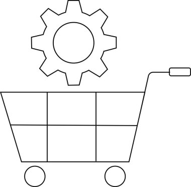 Tramvay simgesi ve vites simgesi beyaz arka planda. Siyah çizgileri var.