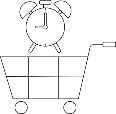 Tramvay simgesi ve alarm simgesi siyah çizgili. Beyaz arkaplan