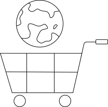 Tramvay simgesi ve siyah çizgili toprak simgesi. Beyaz arkaplan