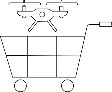 Tramvay simgesi ve İHA simgesi beyaz arkaplan. Siyah çizgileri var.