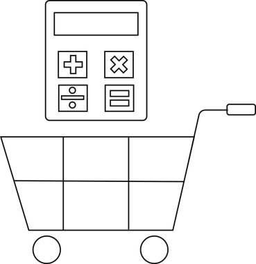 Tramvay simgesi ve hesap makinesi simgesi beyaz arkaplan. Siyah çizgileri var.