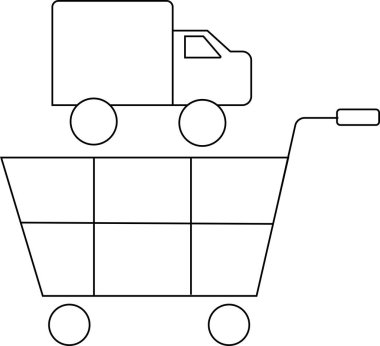 Tramvay simgesi ve siyah çizgileri olan beyaz arkaplan simgesi.