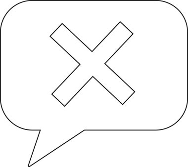 Sohbet simgesi ve simgesi beyaz arkaplan. Siyah çizgileri var.