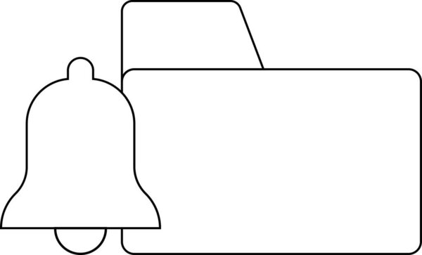 значок колокола и значок папки с белым фоном.