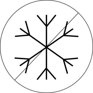 Yasak simge ve kar simgesi çizimi. Siyah çizgileri var.