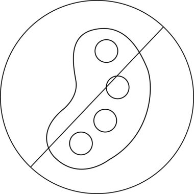 Yasak simge çizimi ve siyah çizgileri olan palet simgesi boyaması.