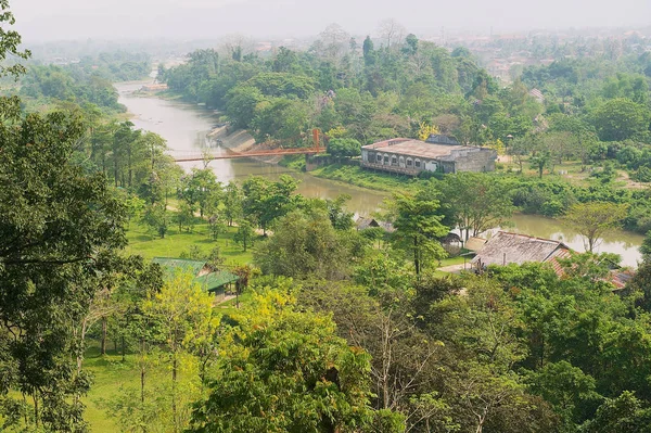 Vang Vieng Laos April 2012 Uitzicht Naar Stad Van Vang — Stockfoto