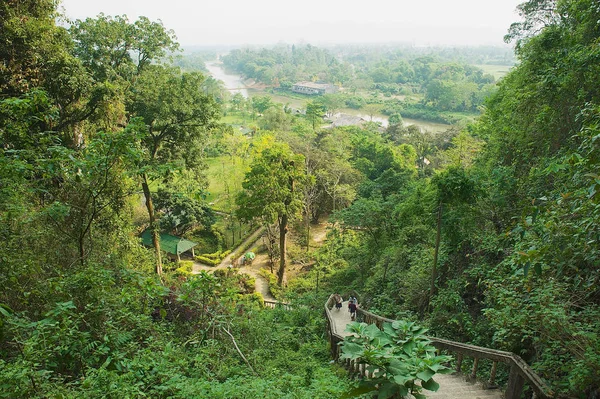 Vang Vieng Laos April 2012 Uitzicht Naar Stad Van Vang — Stockfoto