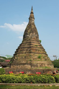 Vientiane, Laos - 22 Nisan 2012: Bu baraj eski Pagoda Vientiane, Laos.