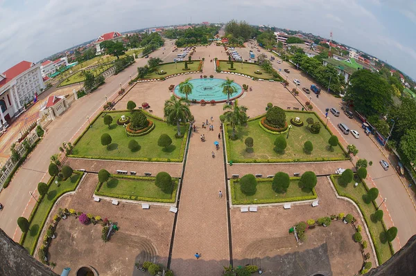 Vientiane Laos April 2012 Blick Auf Den Patuxay Park Vom — Stockfoto