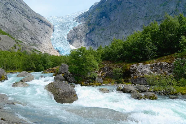 Lodowiec Jostedalsbreen Największy Lodowiec Kontynentalnej Europy Sogn Fjordane County Norwegia — Zdjęcie stockowe