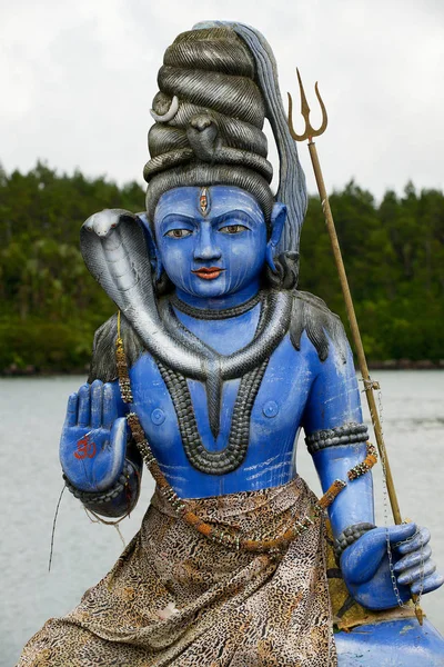 Grand Bassin Mauritius Grudnia 2012 Shiva Posąg Hinduskiej Świątyni Ganga — Zdjęcie stockowe