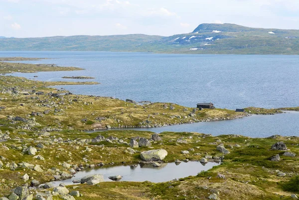 Nádherné Letní Krajina Náhorní Plošině Hardangervidda Hory Národním Parkem Norsku — Stock fotografie