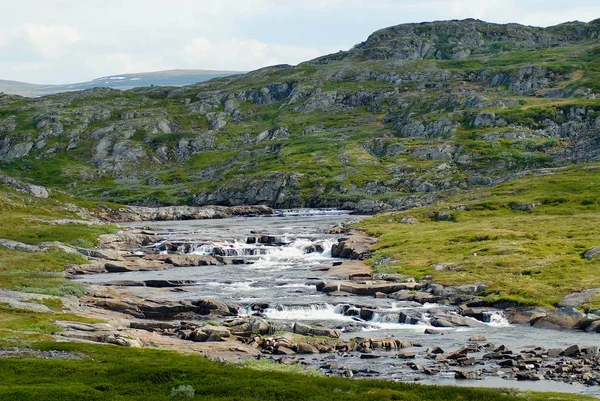 Nádherné Letní Krajina Náhorní Plošině Hardangervidda Hory Národním Parkem Norsku — Stock fotografie