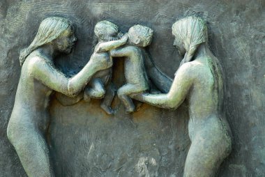 Oslo, Norveç - 06 Temmuz 2006: ünlü sanatçı Gustav Vigeland şık Park Oslo, Norveç tarafından yapılan kısma.