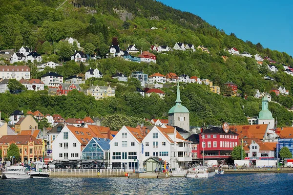 Bergen Noruega Junio 2010 Vista Los Antiguos Edificios Zona Residencial —  Fotos de Stock