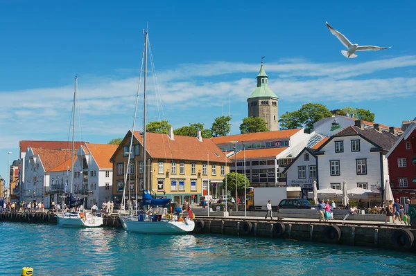 Stavanger Norge Juni 2010 Visa Till Hamn Och Historiska Byggnader — Stockfoto