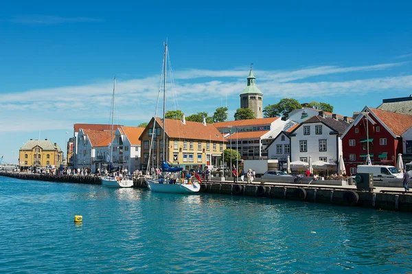 Stavanger Norwegen Juni 2010 Blick Auf Den Hafen Und Historische — Stockfoto