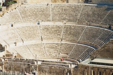 Amman, Ürdün - 18 Ağustos 2012: Görünümüne Antik Roma Tiyatrosu: Amman, Jordan.