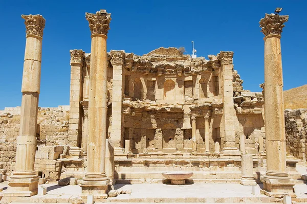 Rovine Del Ninfeo Nella Città Romana Gerasa Moderno Jerash Giordania — Foto Stock