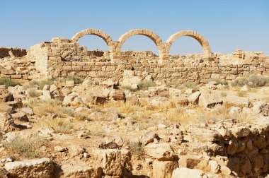 Bir arkeolojik sit Roma bir evin um ar-Rasas, Jordan mahveder. UNESCO Dünya heritag