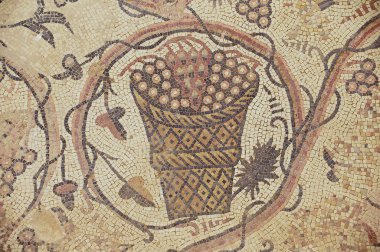 Antik Roma kat mozaik bir arkeolojik sit, Saint Stevens kilisede um ar-Rasas, Jordan. UNESCO Dünya Mirası