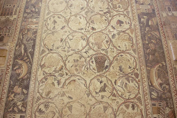 Antico Mosaico Pavimentale Romano Nella Chiesa Saint Stevens Sito Archeologico — Foto Stock