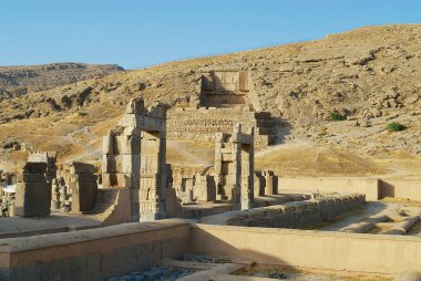 Şiraz, Iran - Haziran 19, 2007: Persepolis Şiraz, İran'ın kalıntıları. Persepolis Unesco Dünya Mirası sit alanı olan.