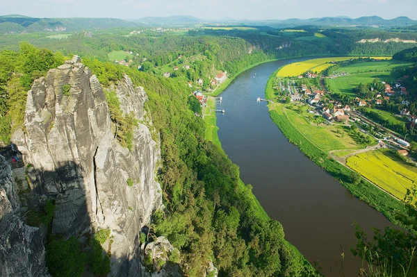 Panoramic View Saxon Switzerland Bastei Rathen Germany — Stock Photo, Image