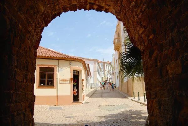 Silves Portugal Juli 2006 Blick Auf Die Strasse Mit Historischen — Stockfoto