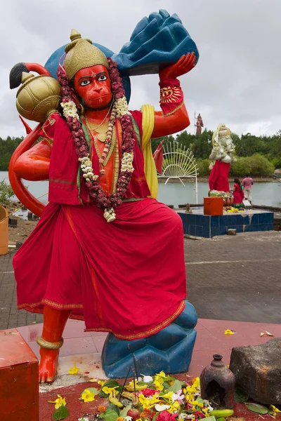 Grand Bassin Mauritius December 2012 Hanuman Hindu God Statue Ganga — Stock Photo, Image