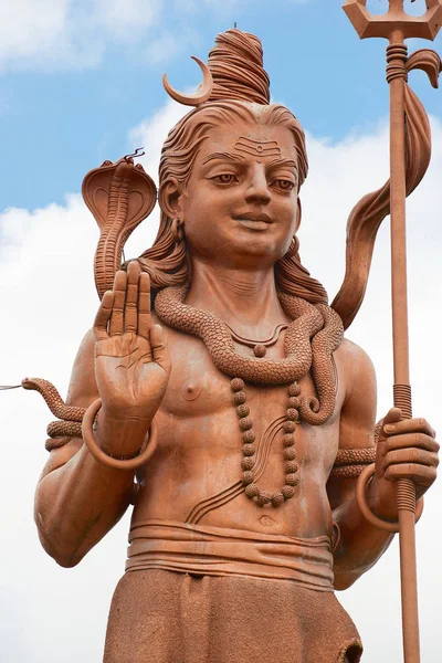 Grand Bassin Mauritius December 2012 Giant Meters Lord Shiva Statue — Stock Photo, Image