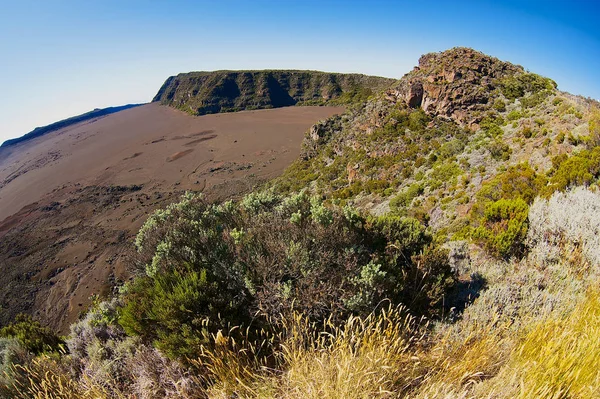 View to the Plaine des Sables at 2260 m above sea level near Piton de la Fournaise volcano at La Reunion island.