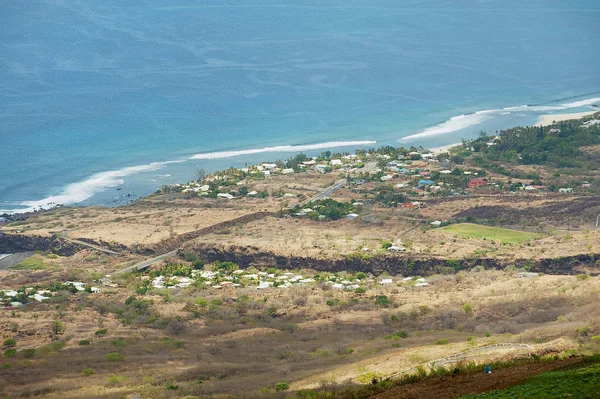 Aerial View Indian Ocean Coast Les Colimatons Les Hauts Reunion — Stock Photo, Image